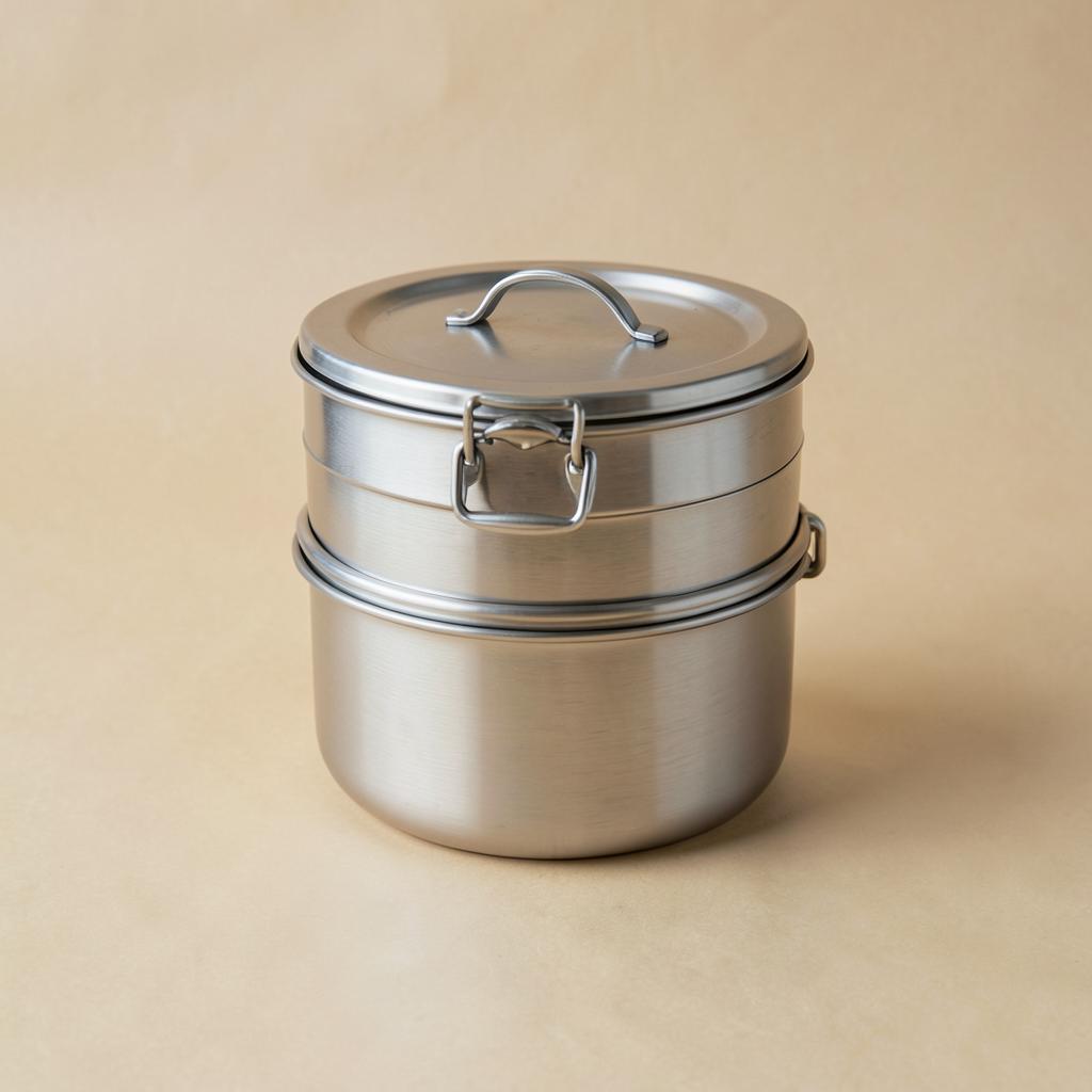 Three-Tier Steel Tiffin